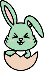 easter bunny in easter egg graphic