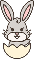 cute easter bunny in easter egg