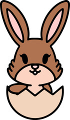 easter bunny in easter egg graphic