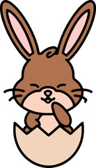 easter bunny in easter egg graphic