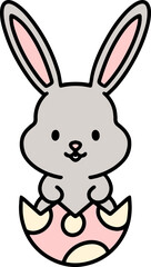 cute easter bunny in easter egg