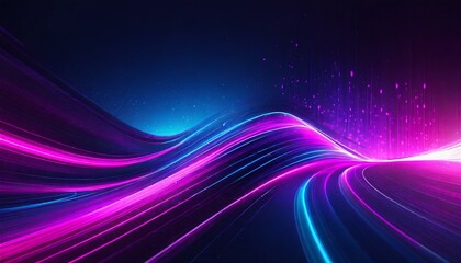 Fototapeta na wymiar abstract futuristic background with pink blue glowing neon moving high speed wave lines and bokeh lights