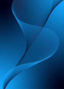 Abstract background vector blue with dynamic waves for business design. Futuristic technology network or wavy lines. Premium stripe texture for wedding banner or poster. Template with gradient mesh