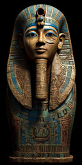 Pharaoh's Legacy: Ancient Egyptian Sarcophagus created with Generative AI technology - obrazy, fototapety, plakaty