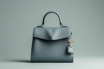 Explore elegance with a trendy gray women's handbag in a stunning studio display. Created by Generative AI, it embodies style and sophistication, making a statement in any ensemble
