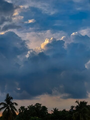 Cloudy evening in rural area of bangladesh