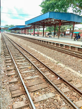 Rail line and platform view of bangladesh