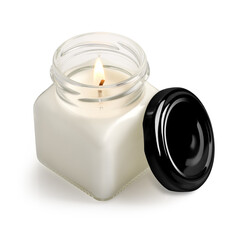 scented candle in a jar with a lid
