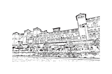 city of Kolkata india. Hand drawn sketch illustration in vector.