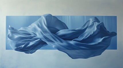 Floating blue fabric