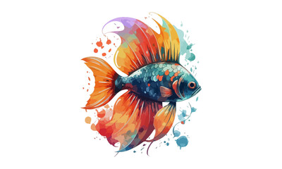 Watercolor fish design