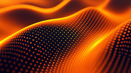 Alloy orange color background made of halftone dots and curved lines