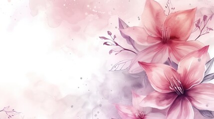 Beautiful illustration pastel watercolor floral background. AI generated image
