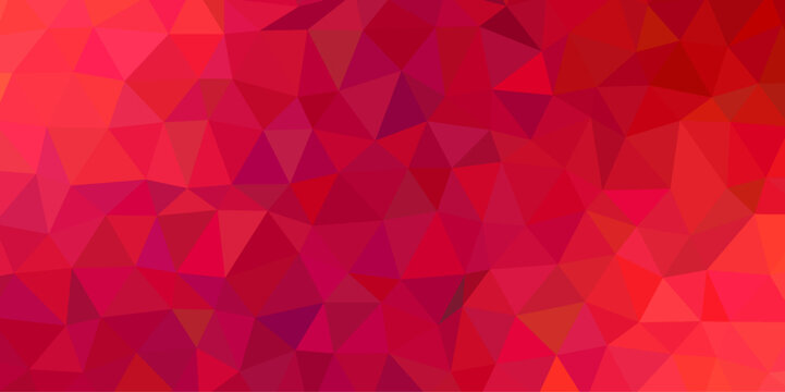 Abstract crimson vector Background of triangular Patterns in ruby Colors. Light Red vector triangle mosaic cover. Polygonal abstract red face Creative geometric pattern.