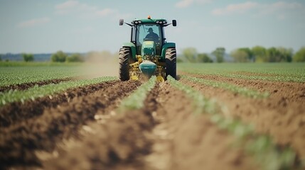 The tractor's integrated safety features, such as seat belts and roll-over protection, prioritize the driver's well-being