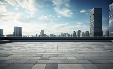 Fototapeta premium Minimalistic city view banner with copy space