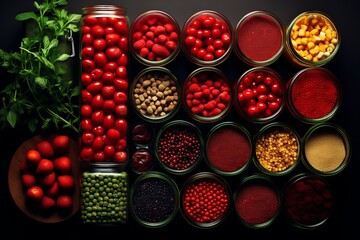 Obraz na płótnie Canvas Spices and vegetables: healthy creativity