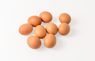 Several eggs on an isolated background