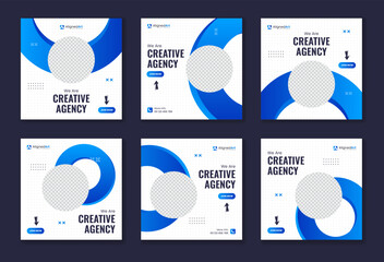 Set of Creative corporate Social media post template, square shape gradient business carousel design bundle for digital marketing, entrepreneur, office work © AlignedArt