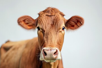 Captivating Close-Up Of A Charming Cow, Emphasized By A Clean Background