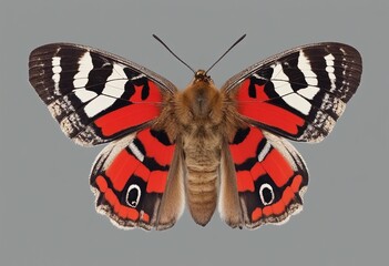 Moth minsmere crimson underwing catocala coniuncta isolated on white background with clipping path
