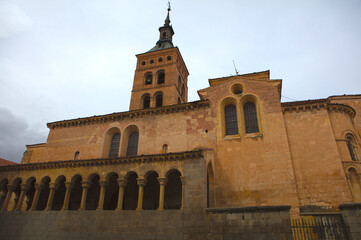 Spain view of the city of Segovia on a cloudy spring day