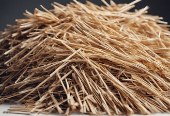 Straw pile isolated on white background clipping path