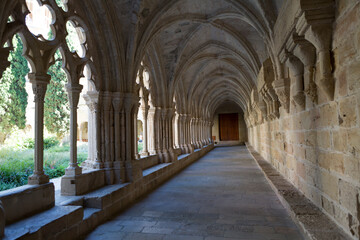 Spain Poblett monastery on a sunny summer day.