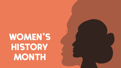 A vector illustration, poster, card, background, banner,  template for Women's History Month celebration concept