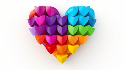 lgbt hearts isolated on white background