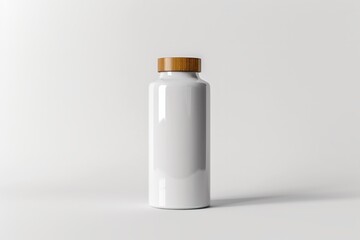 Product Presentation: Mockup Of Cosmetic Bottle On A Minimalistic White Background