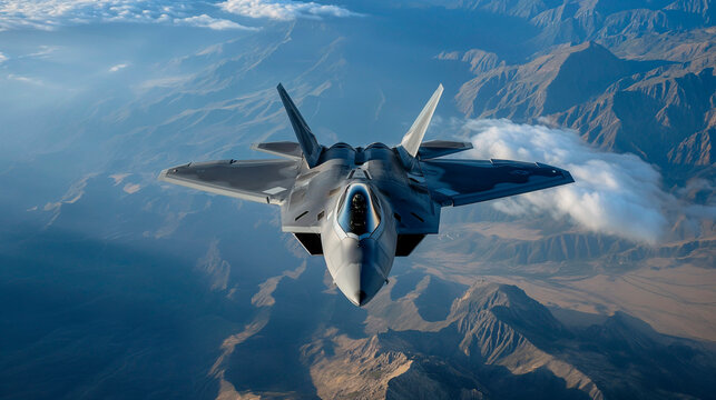 Prototipo de avi&oacute;n  de combate volando