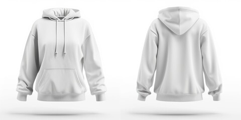 Twosided White Hoodie Mockup For Showcasing Designs, Front And Back