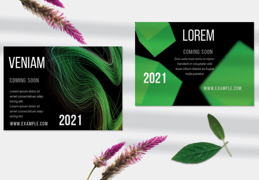 Flyer Layout with Abstract Motion Blur and Glowing Shape