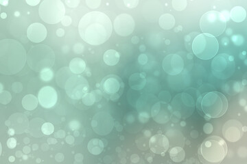 Abstract blurred fresh vivid spring summer light delicate pastel turquoise green bokeh background texture with bright circular soft color lights. Beautiful backdrop illustration.