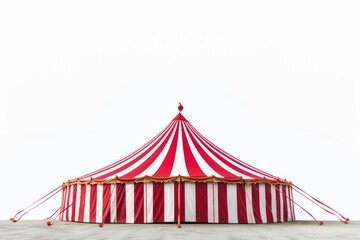 Enchanting Spectacle: Isolated Circus Tent Shining Against A White Background