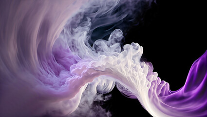 Fumée abstraite violette et blanche - obrazy, fototapety, plakaty