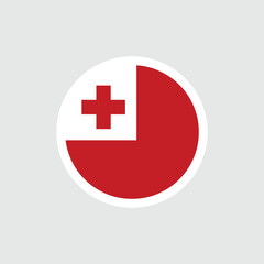 Fototapeta premium Flag of Tonga. Tongan red flag with a cross. State symbol of the Kingdom of Tonga.