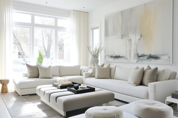 Neutral Tones: Bright and Airy Living Room Design with Canadian Flair