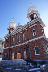 red brick church in downtown Reno, NV, USA