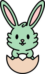 Obraz na płótnie Canvas cute easter rabbit cartoon