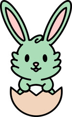 cute easter rabbit cartoon