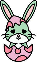 Fototapeta premium easter rabbit and egg