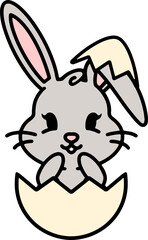 cute easter rabbit cartoon