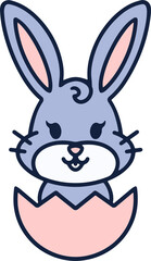 cute easter rabbit cartoon