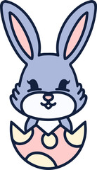 cute easter rabbit with egg