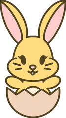 cute easter rabbit with egg