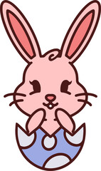 Fototapeta premium cute easter rabbit with egg