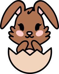 cute easter rabbit with egg