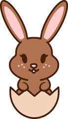 cute easter rabbit with egg